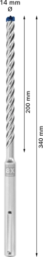 Wiertło SDS-max 8X Bosch 14x200x340