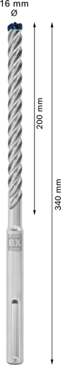 Wiertło SDS-max 8X Bosch 16x200x340