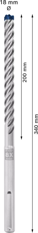 Wiertło SDS-max 8X Bosch 18x200x340