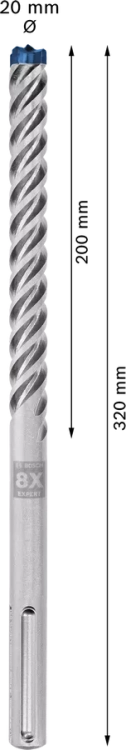 Wiertło SDS-max 8X Bosch 20x200x320