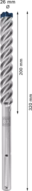 Wiertło SDS-max 8X Bosch 26x200x320