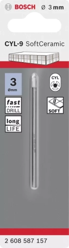 Wiertło ceramika CYL-9 Bosch Soft Ceramic 3x70