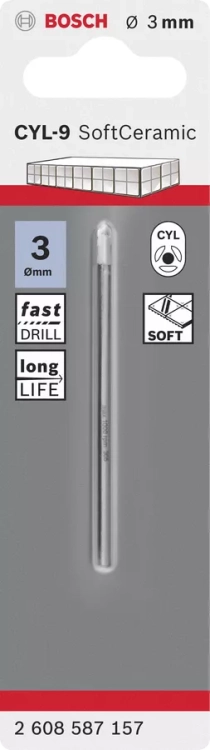 Wiertło ceramika CYL-9 Bosch Soft Ceramic 3x70