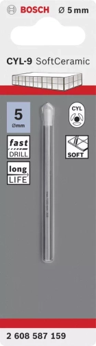 Wiertło ceramika CYL-9 Bosch Soft Ceramic 5x70