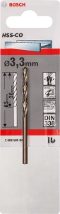 Wiertło metal Bosch HSS-Co  3,3x36x65 mm