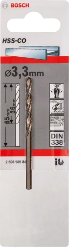 Wiertło metal Bosch HSS-Co 3,3x36x65