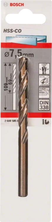 Wiertło metal Bosch HSS-Co 7,5x69x109