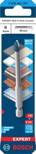 Wiertła EXPERT HEX-9 Bosch HardCeramic