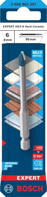 Wiertła EXPERT HEX-9 Bosch HardCeramic