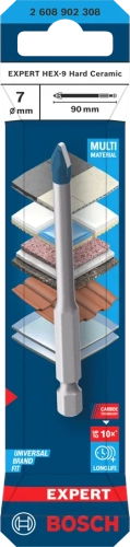 Wiertła EXPERT HEX-9 Bosch HardCeramic
