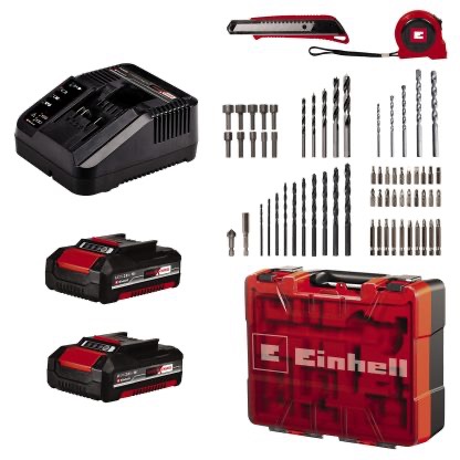 Akumulatorowa wiertarko-wkrętarka EINHELL TE-CD 18/40 Li-i 18V 2x2Ah PXC set 64 elem.