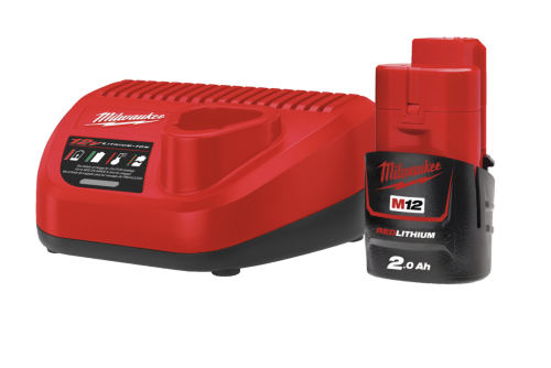 Zestaw zasilający 12V Akumulator M12 B2 2Ah + Ładowarka C12 C