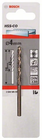 Wiertła metalu Bosch HSS-Co 4,0x43x75