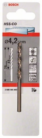 Wiertło metal Bosch HSS-Co 4,2x43x75