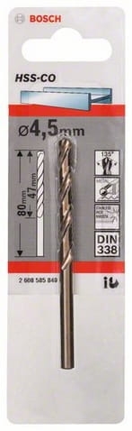 Wiertło metal Bosch HSS-Co 4,5x47x80
