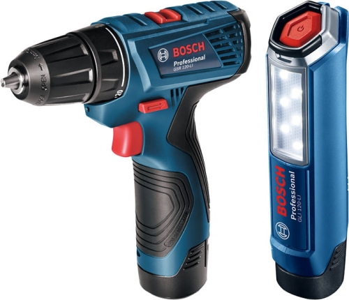 Wiertarko-wkrętarka GSR 120-Li i lampa robocza GLI 12V-300